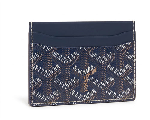 White textured card holder with silver accents - Coveo