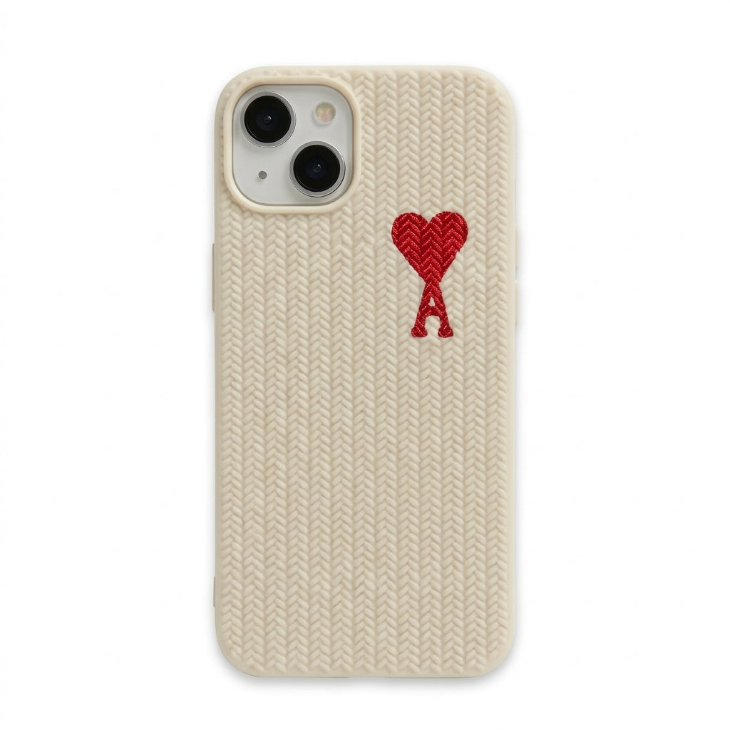 Paris Heart Knit iPhone Case