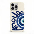 Cream evil eye iPhone case with Amour lettering - Coveo
