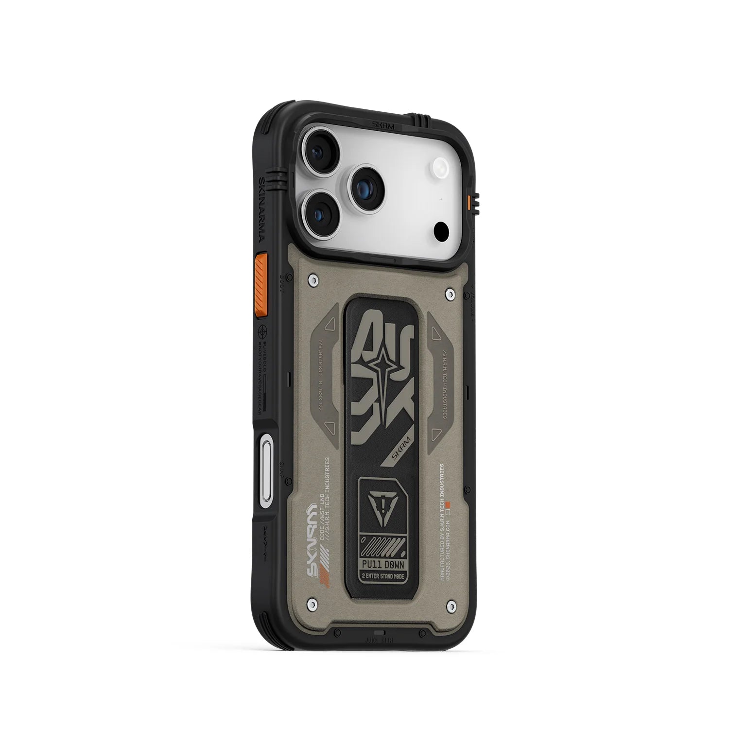 Skinarma Aegis 17 Pro Mag-Charge case in gray, front view