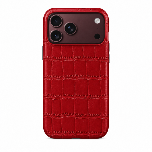Leather iPhone case in Burgundy - Coveo