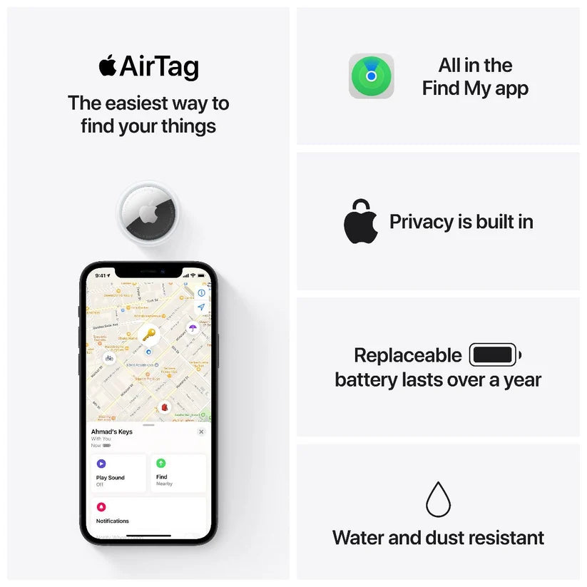 Apple AirTag 4 Pack - genuine accessory available at Coveo